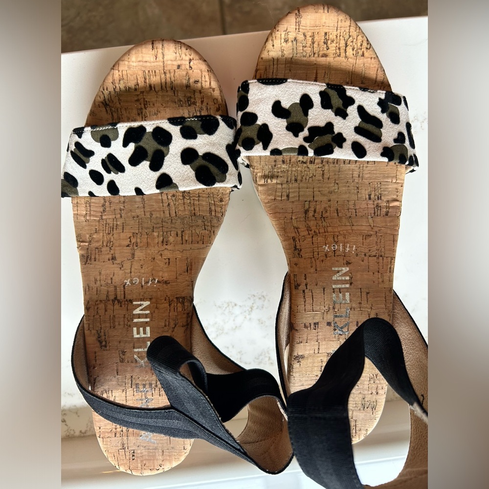 Anne Klein wedges worn once - cheetah